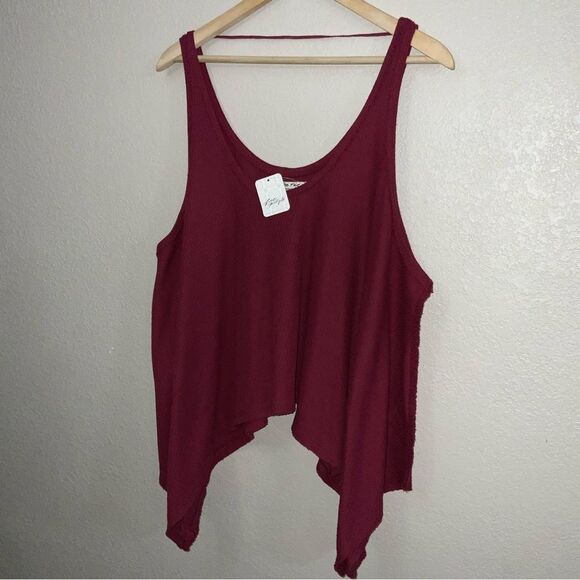 NWT Free People The Sing La La Tank Top in Gone Gogi Maroon - Picture 3 of 9
